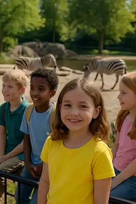 Kinder lernen Englisch im Leipziger Zoo