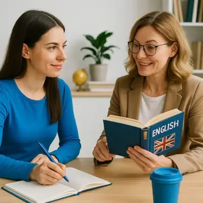 Englisch Einzelkurs in Leipzig Frau lernt Englisch in einem Englisch Einzelunterricht in Leipzig