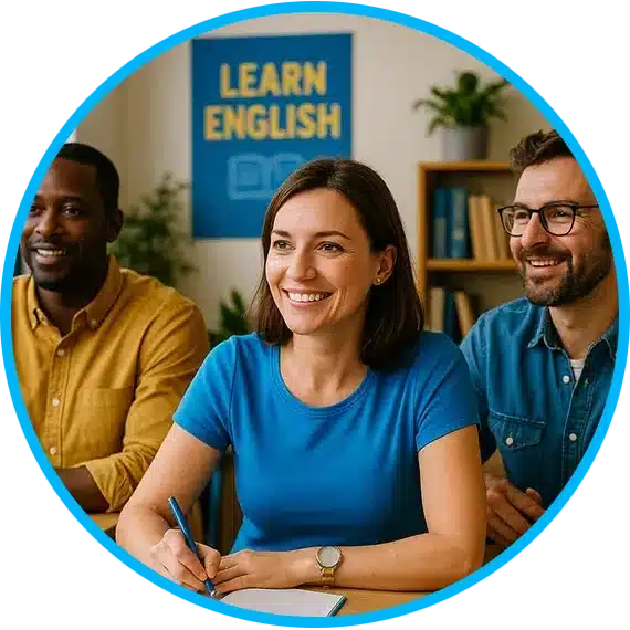 Englisch-kurs-Erwachsene-thumb Gruppe von Erwachsenen, die an der Leipzig Englisch Sprachschule Englisch lernen