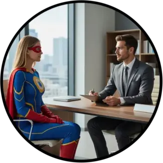 Englischkurs für Jobsuchende Leipzig Ein Mann mit seinem Englischlehrer an der Leipzig English Sprachschule, der für seinen nächsten Job Business-Englisch lernt.